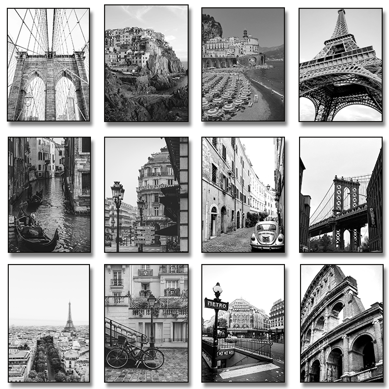 Photography New York - (No frame)Black White City New York