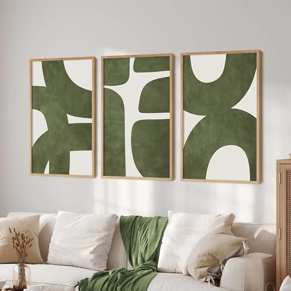 Photography Trend - 3Pcs Frameless Mid-century Modern Minimalist Green
