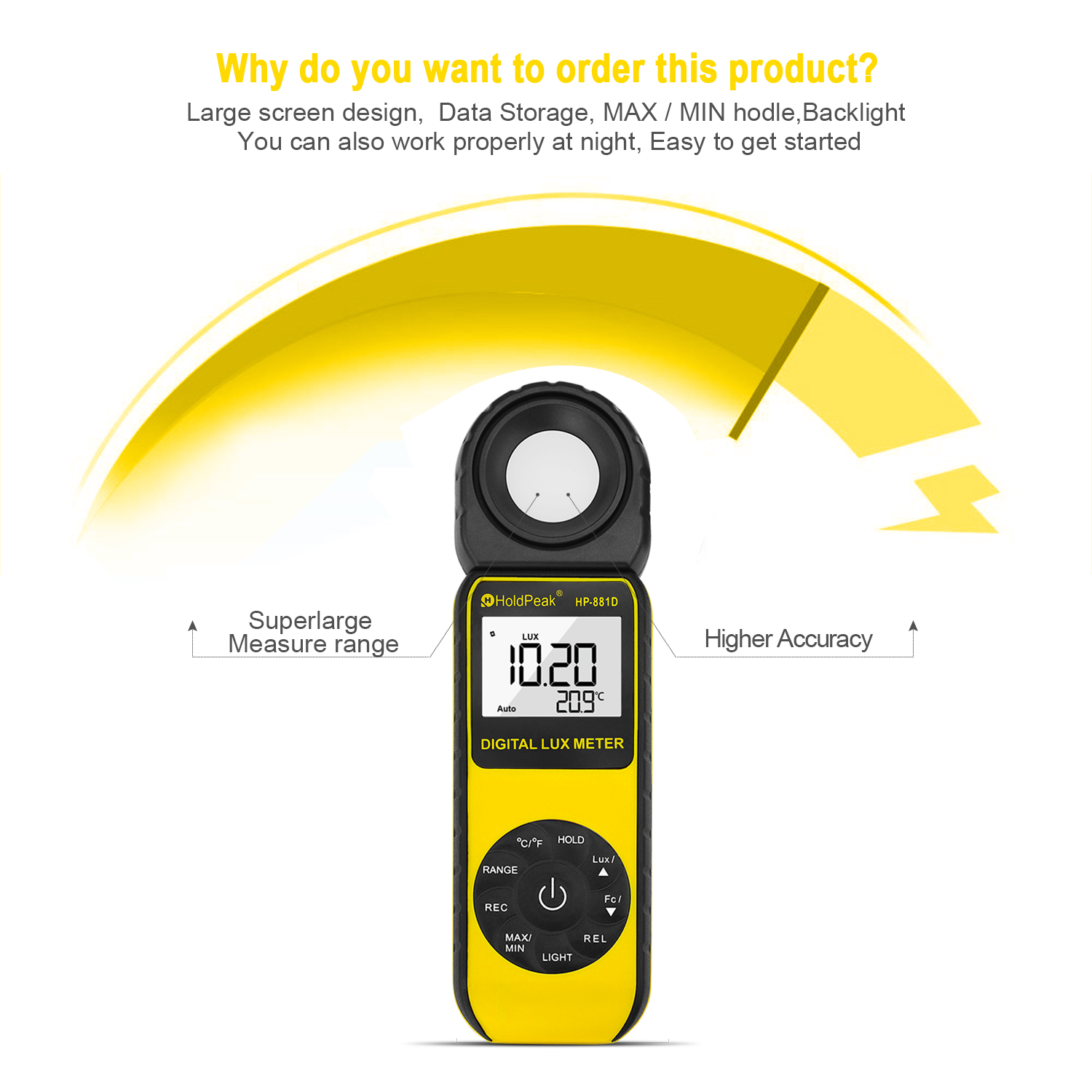 Digital Lux Meter 400K Lux LCD - đánh giá và giá Photography Hp