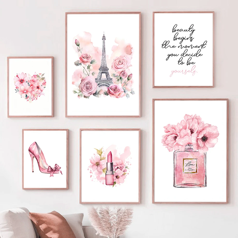 Paris Fashion Art Poster Pink  - đánh giá và giá Photography Trend